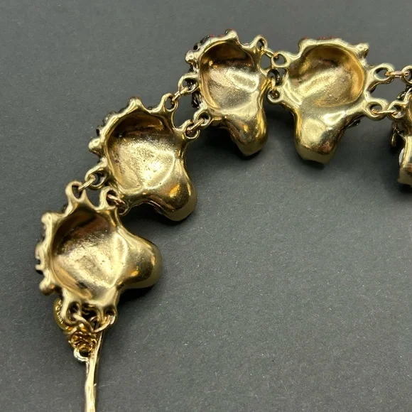 Kenneth Jay Lane Runway Red and Gold Lion Bracelet - Picture 6 of 15